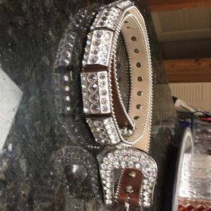 b. b. simon western belt. One crystal missing